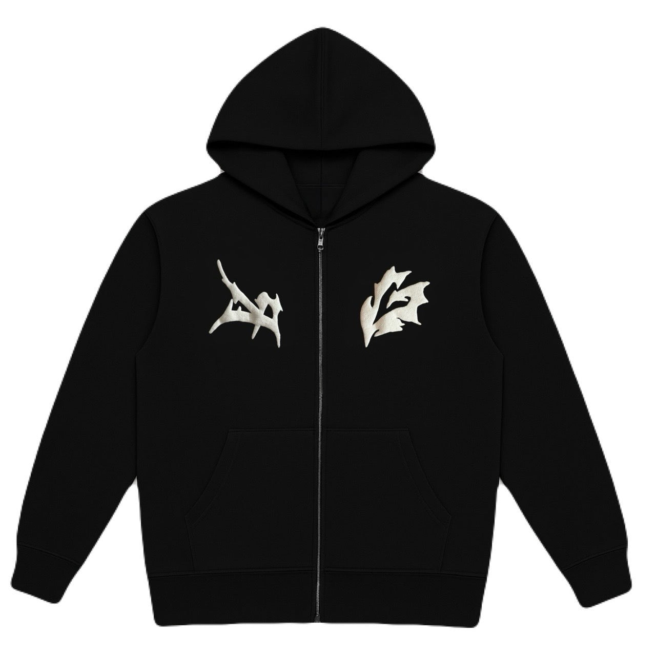 3D ZIP HOODIE-BLACK